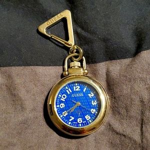 Vintage Guess Indiglo Silver Pocket Travel Watch